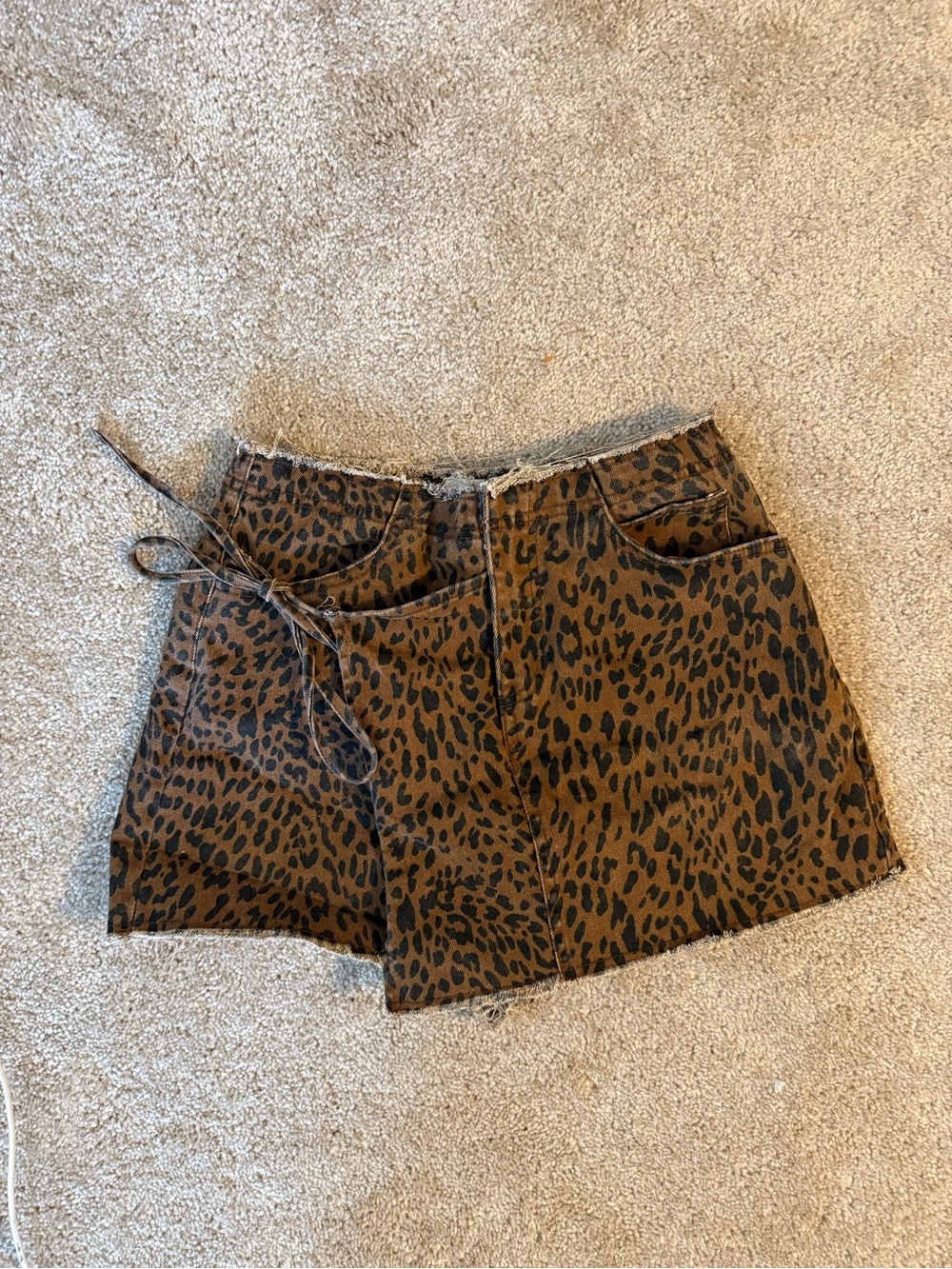 Le Lis Leopard Print Skort in Brown and Black